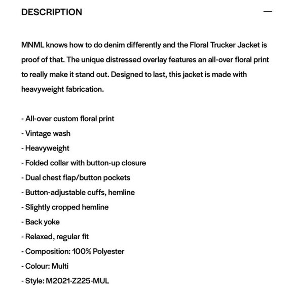 Mens MNML Floral Denim Trucker Jacket S Heavyweight Cotton All-Over Print - Picture 9 of 16